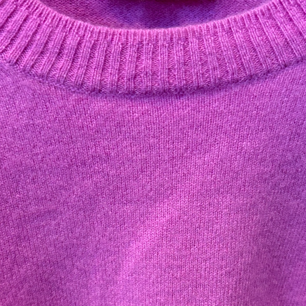 J. Crew Cropped Fit Cashmere Sweater in Dahlia Purple - Picture 6 of 8